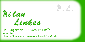 milan linkes business card